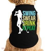 Swing Swear Drink Repeat Love Golf Doggie Tank thumb 0