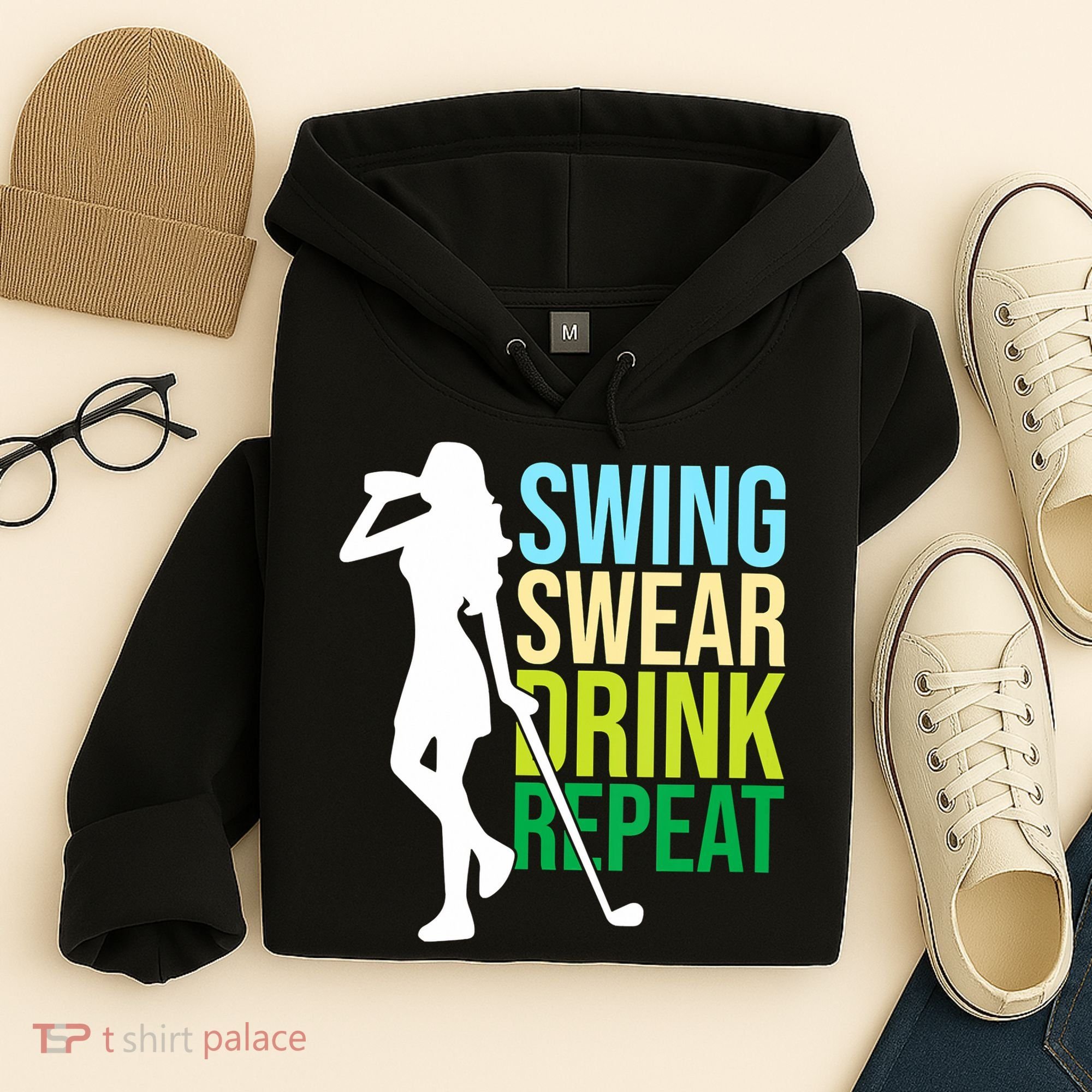 Swing Swear Drink Repeat Love Golf Hoodie