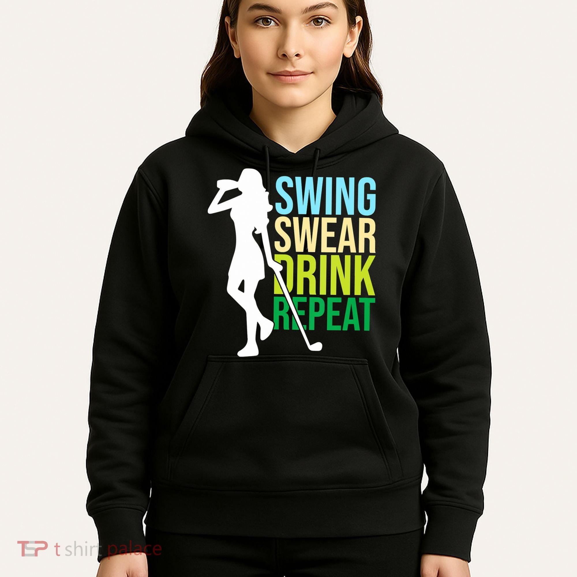 Swing Swear Drink Repeat Love Golf Hoodie