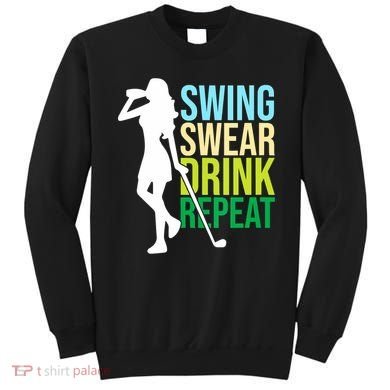 Swing Swear Drink Repeat Love Golf Sweatshirt