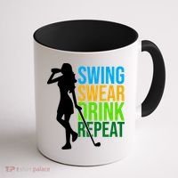 Swing Swear Drink Repeat Love Golf Coffee Mug thumb 1