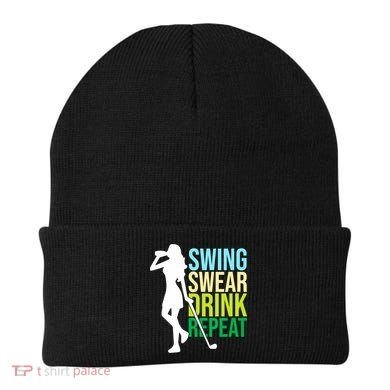 Swing Swear Drink Repeat Love Golf Beanie