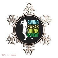 Swing Swear Drink Repeat Love Golf Ornament thumb 0