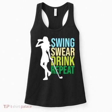 Swing Swear Drink Repeat Love Golf Women's Tank Top