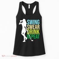 Swing Swear Drink Repeat Love Golf Women's Tank Top thumb 0