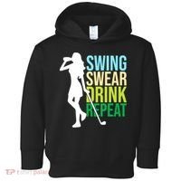 Swing Swear Drink Repeat Love Golf Toddler Hoodie thumb 0