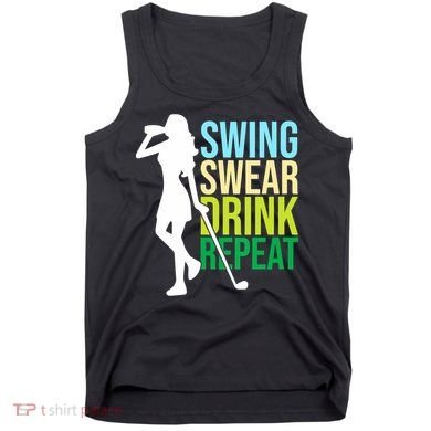 Swing Swear Drink Repeat Love Golf Tank Top