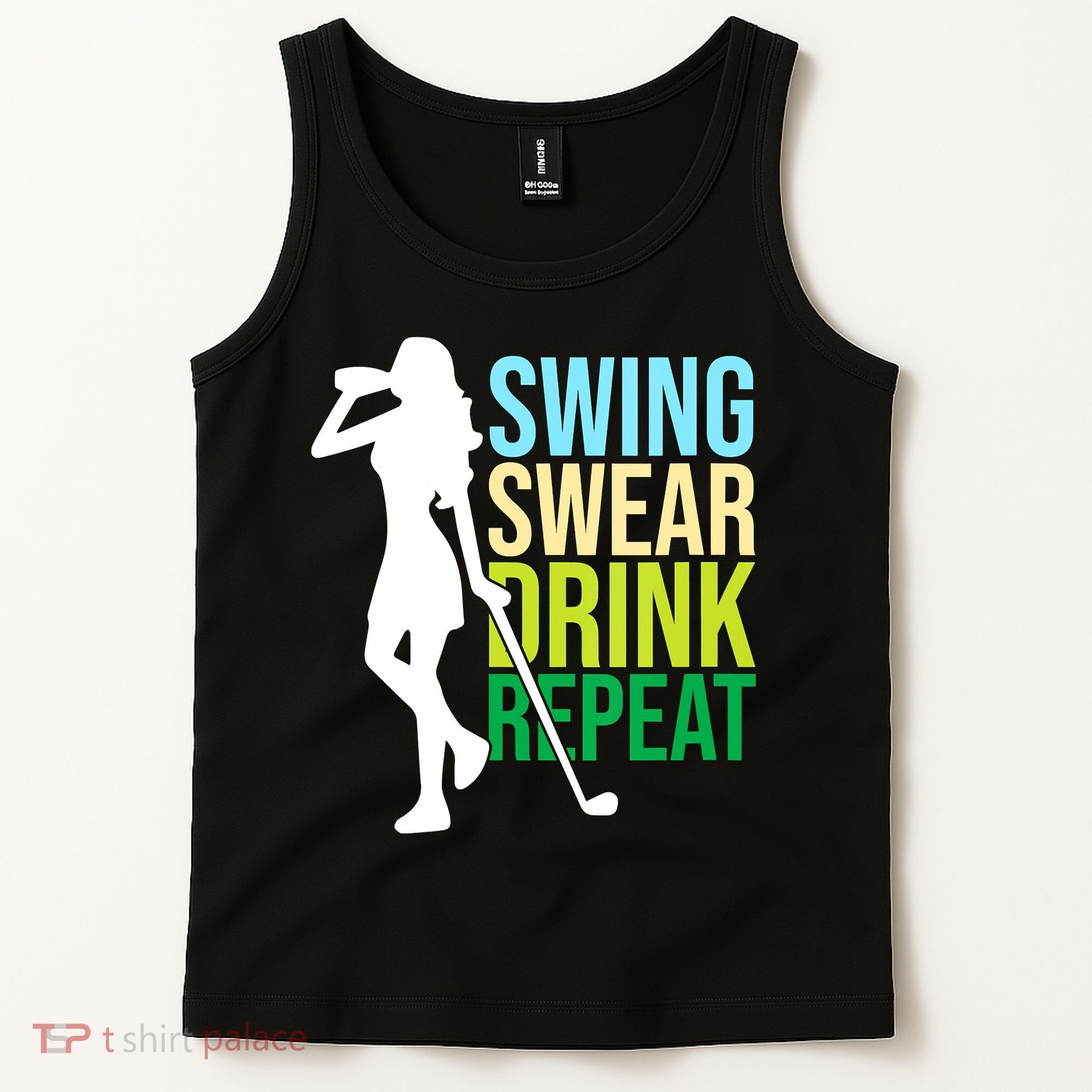 Swing Swear Drink Repeat Love Golf Tank Top