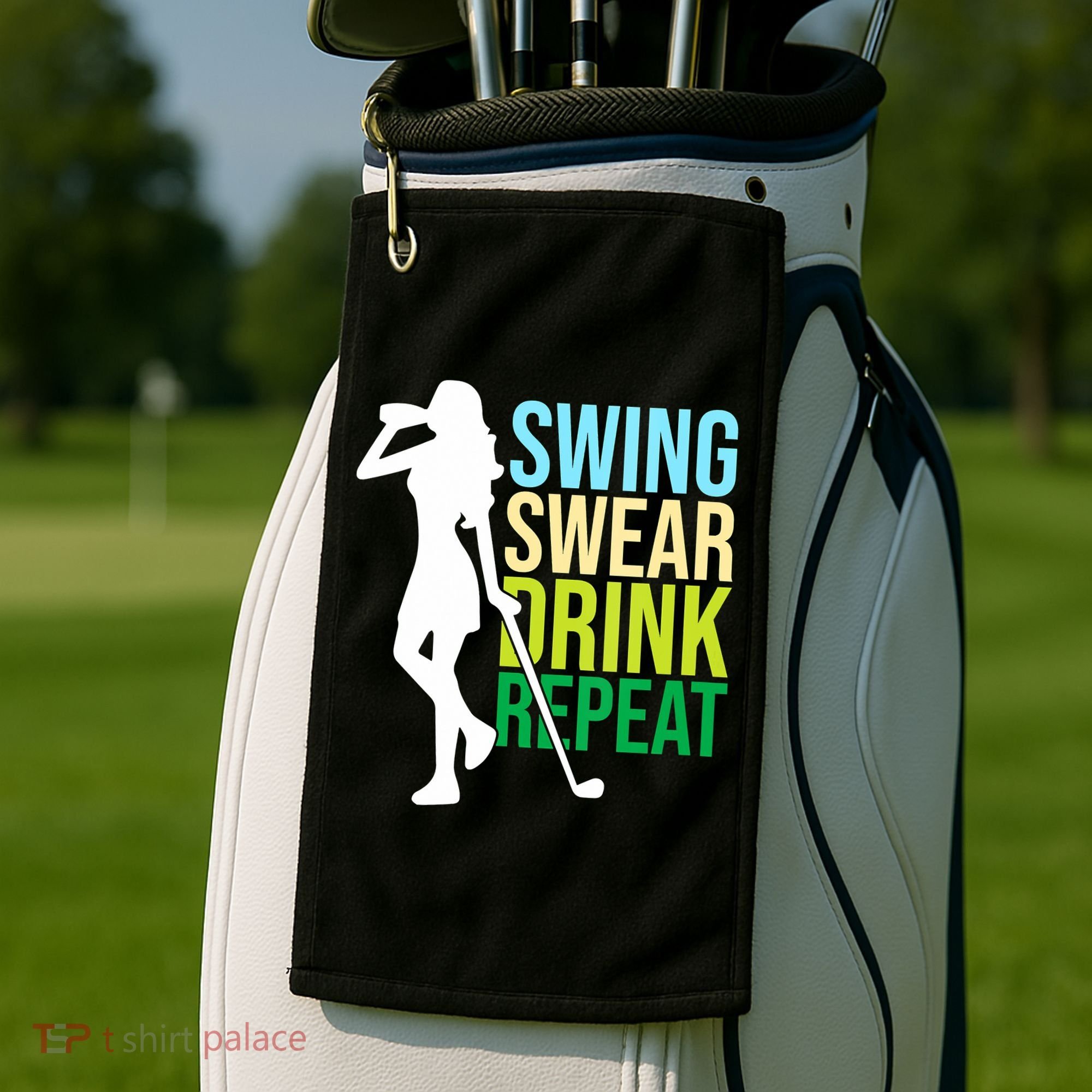 Swing Swear Drink Repeat Love Golf Golf Towel