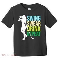 Swing Swear Drink Repeat Love Golf Toddler T-Shirt thumb 0