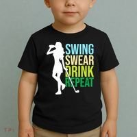 Swing Swear Drink Repeat Love Golf Toddler T-Shirt thumb 2