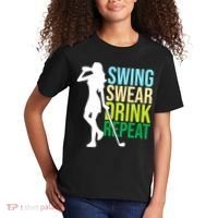 Swing Swear Drink Repeat Love Golf Kids T-Shirt thumb 2