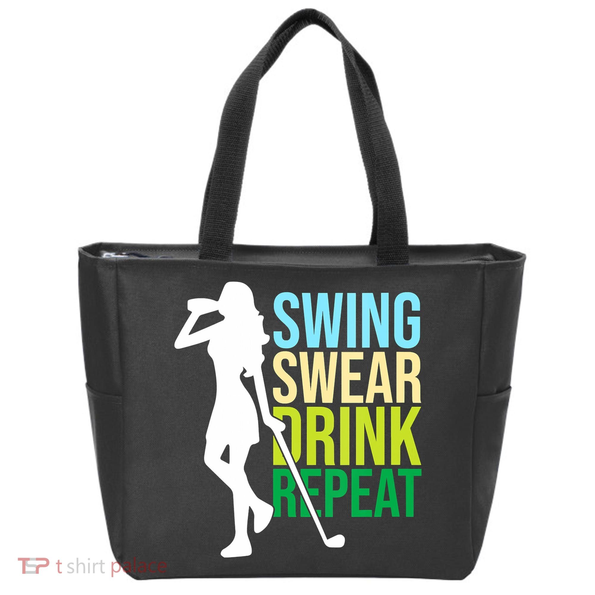 Swing Swear Drink Repeat Love Golf Tote Bag