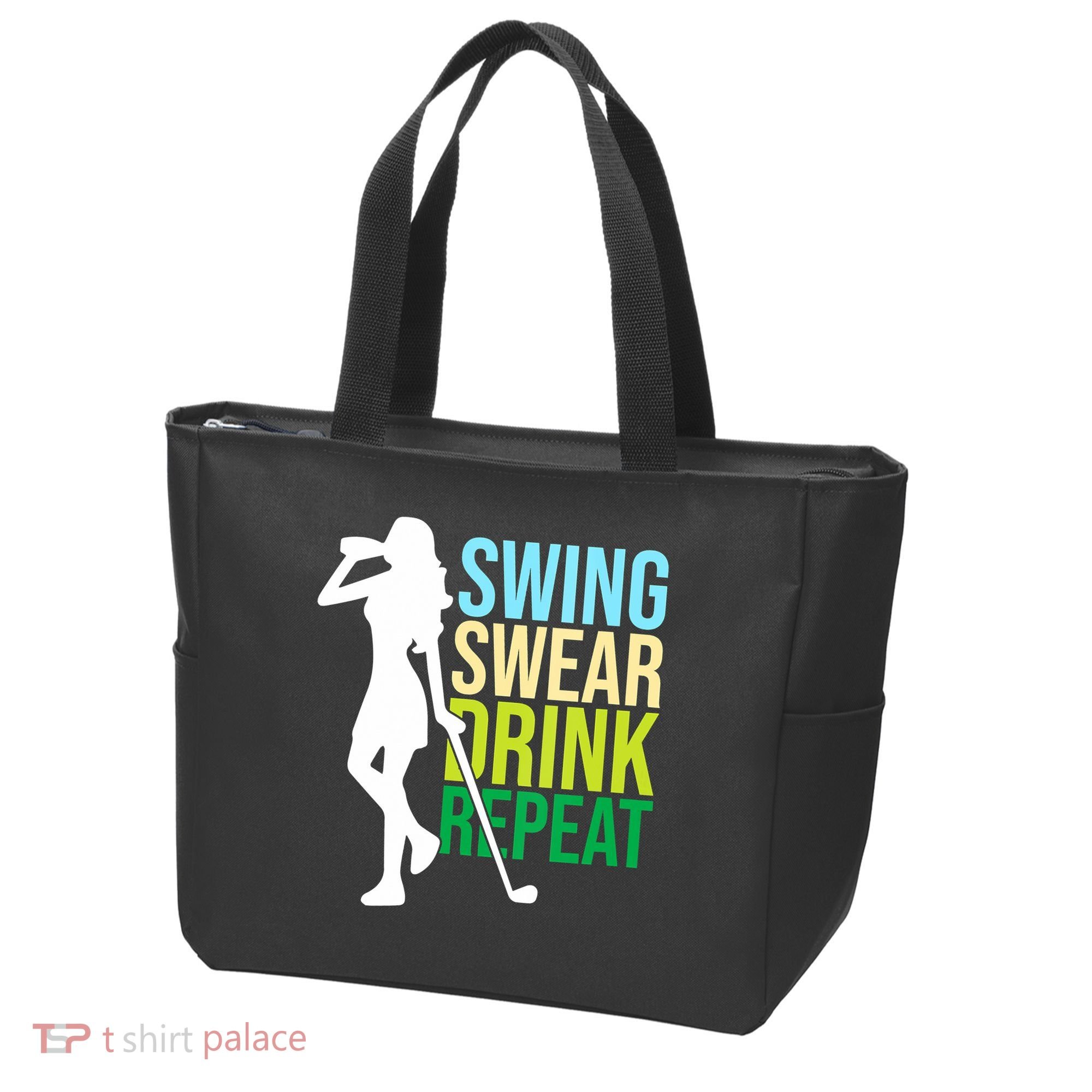 Swing Swear Drink Repeat Love Golf Tote Bag