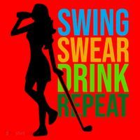 Swing Swear Drink Repeat Love Golf Santa Hat thumb 1