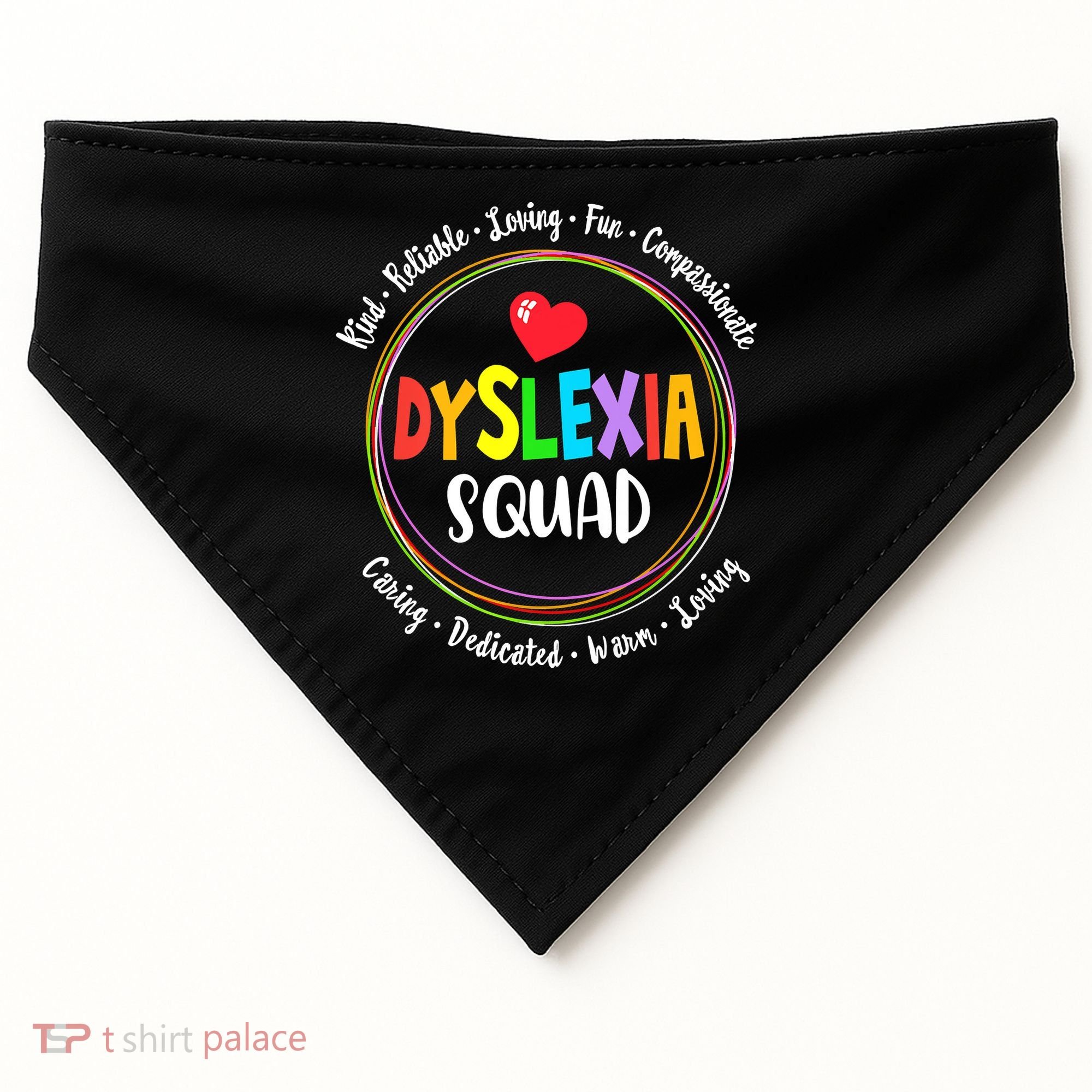 School Support Dyslexia Squad Awareness Month Teacher USA-Made Doggie Bandana