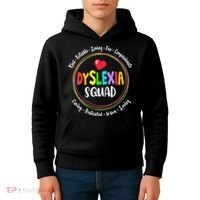 School Support Dyslexia Squad Awareness Month Teacher Kids Hoodie thumb 4