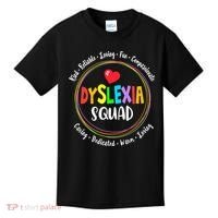 School Support Dyslexia Squad Awareness Month Teacher Kids T-Shirt thumb 0