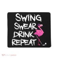 Swing Swear Drink Repeat Flamingo Playing retro Golf Mousepad thumb 0