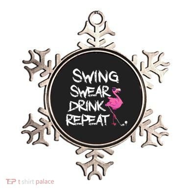 Swing Swear Drink Repeat Flamingo Playing retro Golf Ornament