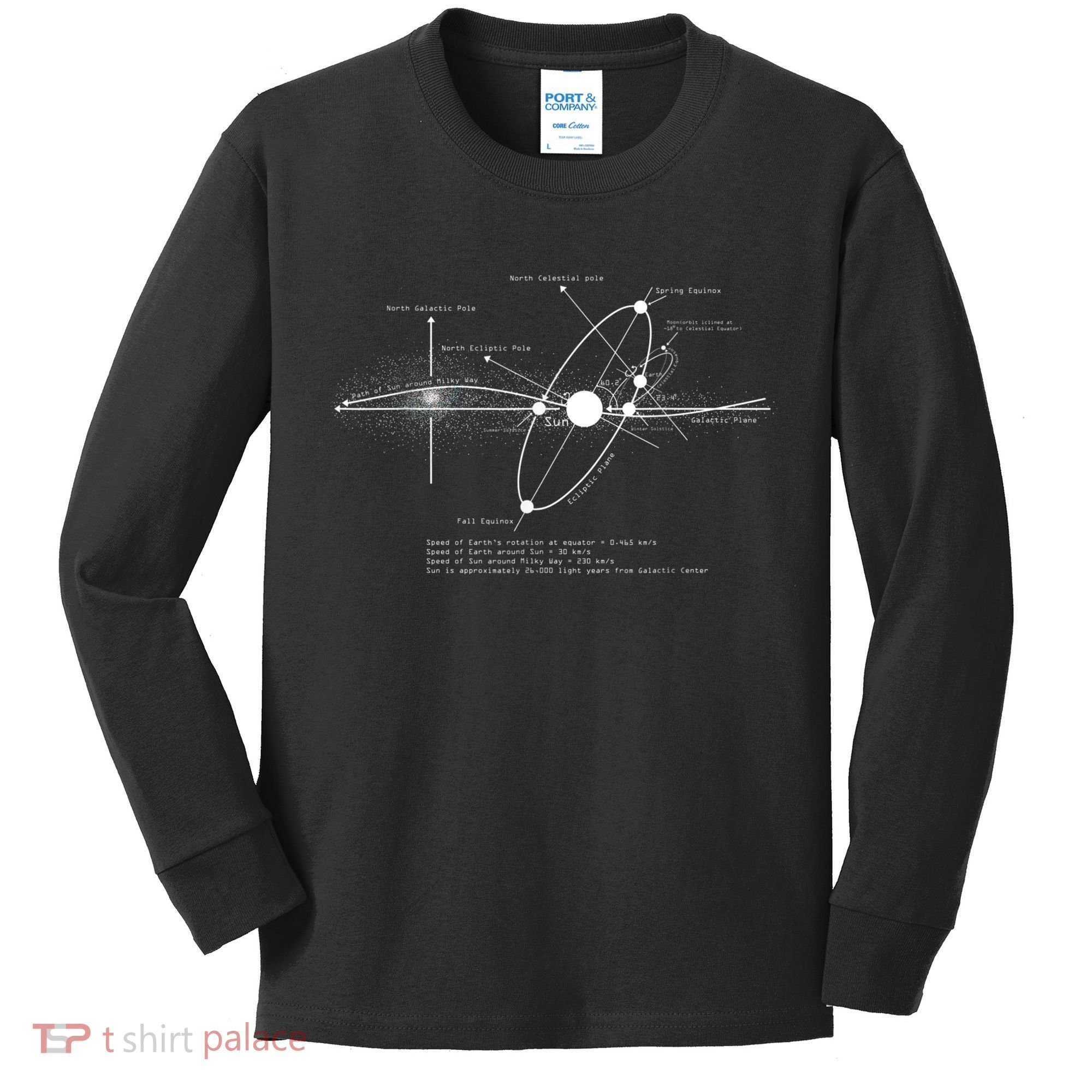 Solar Systems Diagram Astronomy Lover Astronomer Space Kids Long Sleeve Shirt