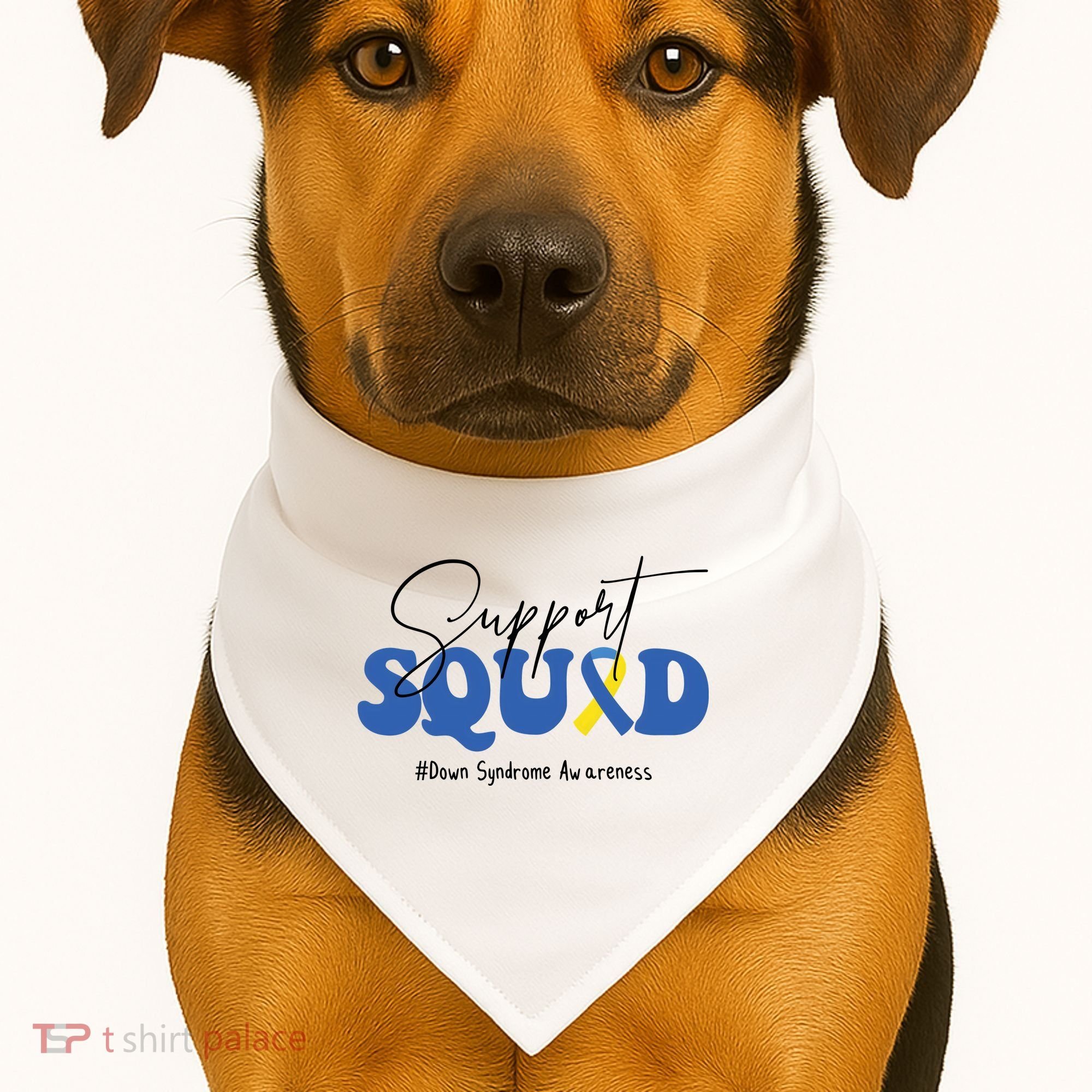 Support Squad Down Syndrome Awareness Month USA-Made Doggie Bandana