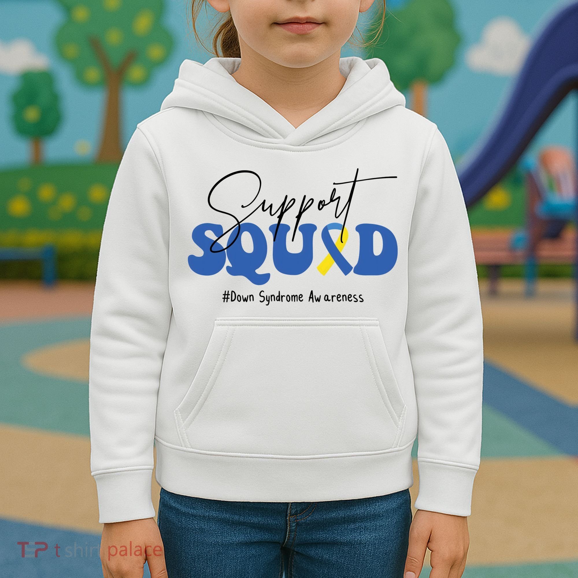 Support Squad Down Syndrome Awareness Month Kids Hoodie