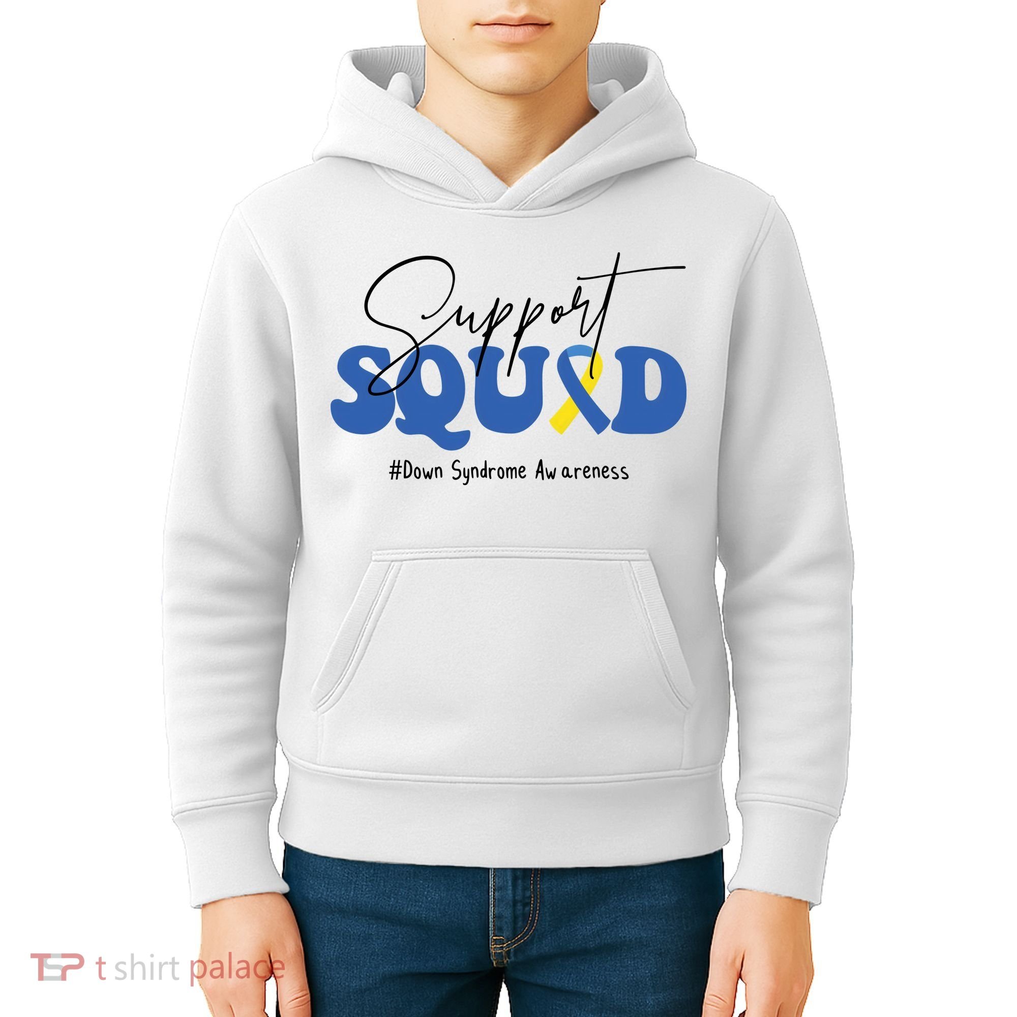 Support Squad Down Syndrome Awareness Month Kids Hoodie