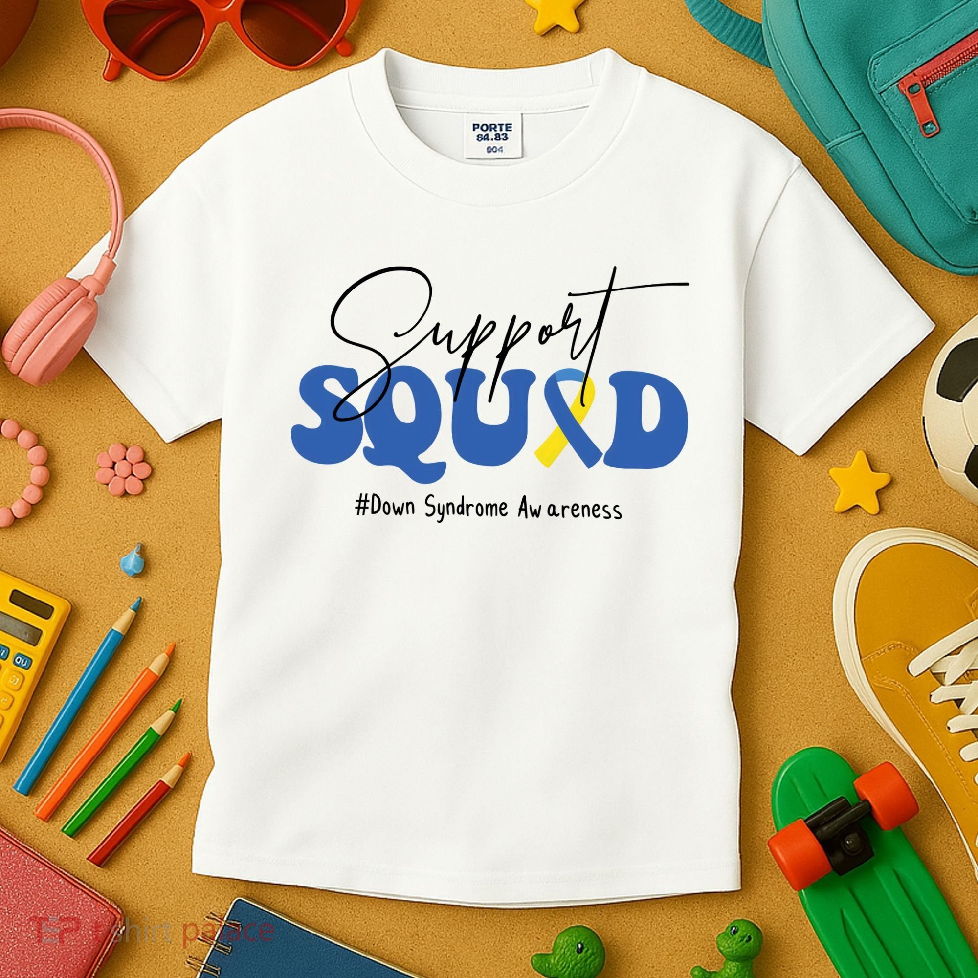 Support Squad Down Syndrome Awareness Month Kids T-Shirt