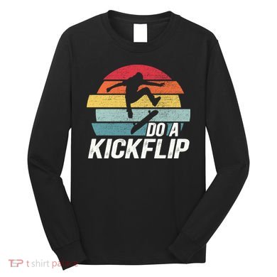 Skateboard Skateboarding Do A Kickflip Surfing Skate Skating Long Sleeve Shirt