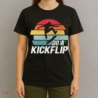 Skateboard Skateboarding Do A Kickflip Surfing Skate Skating T-Shirt thumb 4