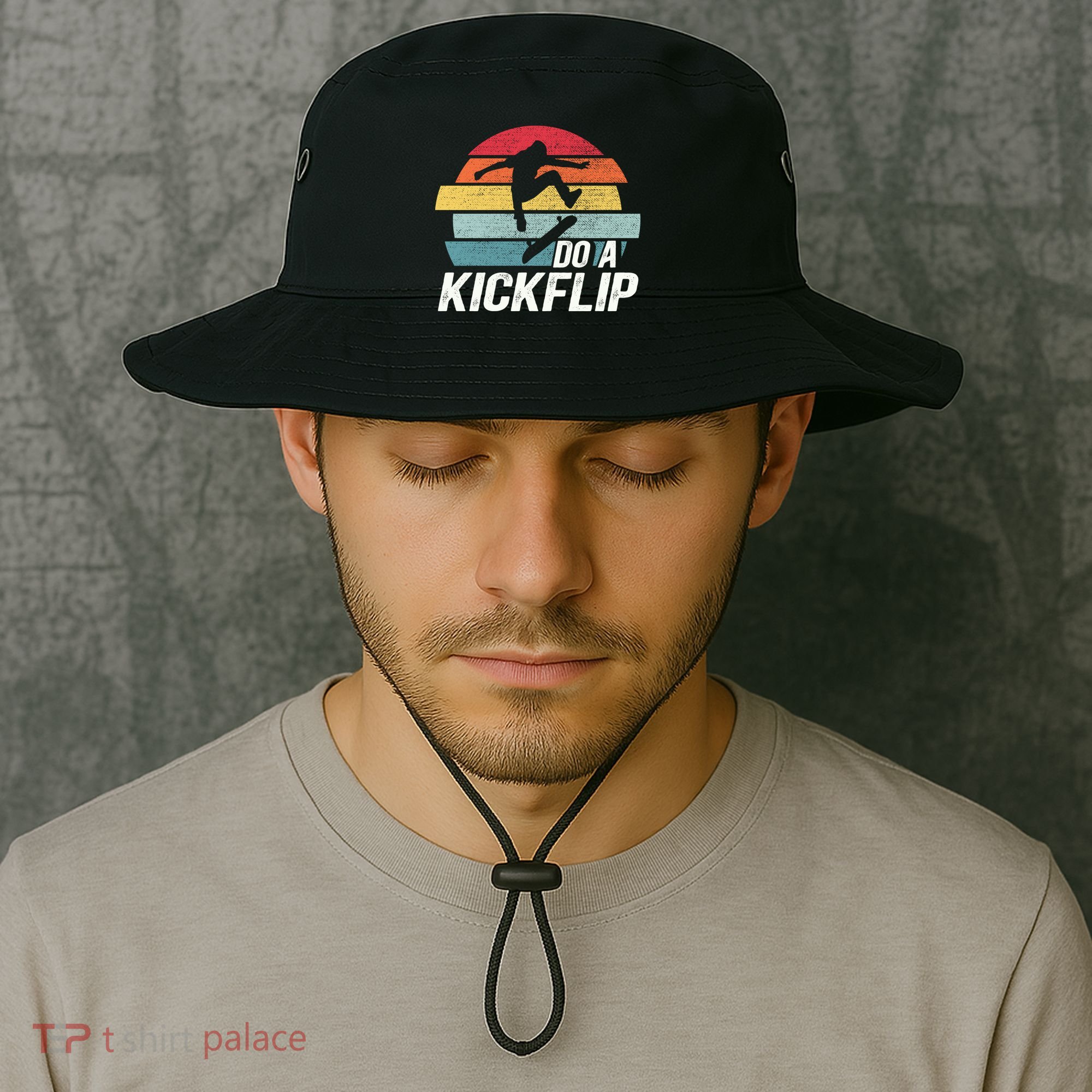 Skateboard Skateboarding Do A Kickflip Surfing Skate Skating Bucket Hat