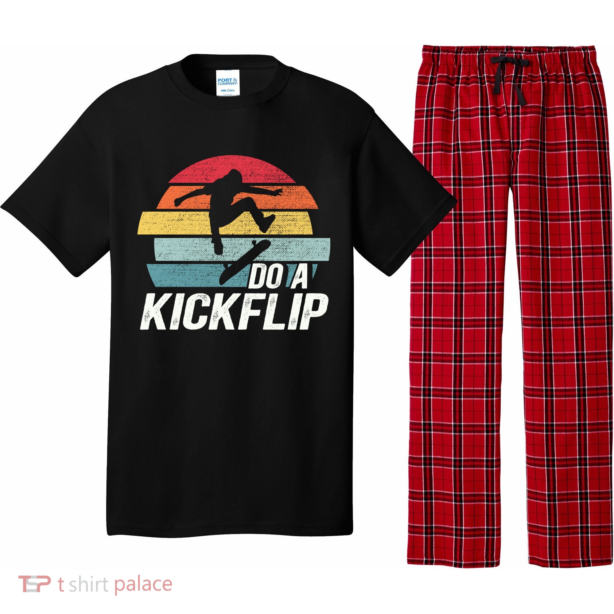 Skateboard Skateboarding Do A Kickflip Surfing Skate Skating Pajama Set