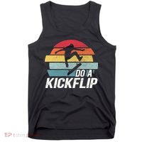 Skateboard Skateboarding Do A Kickflip Surfing Skate Skating Tank Top thumb 0