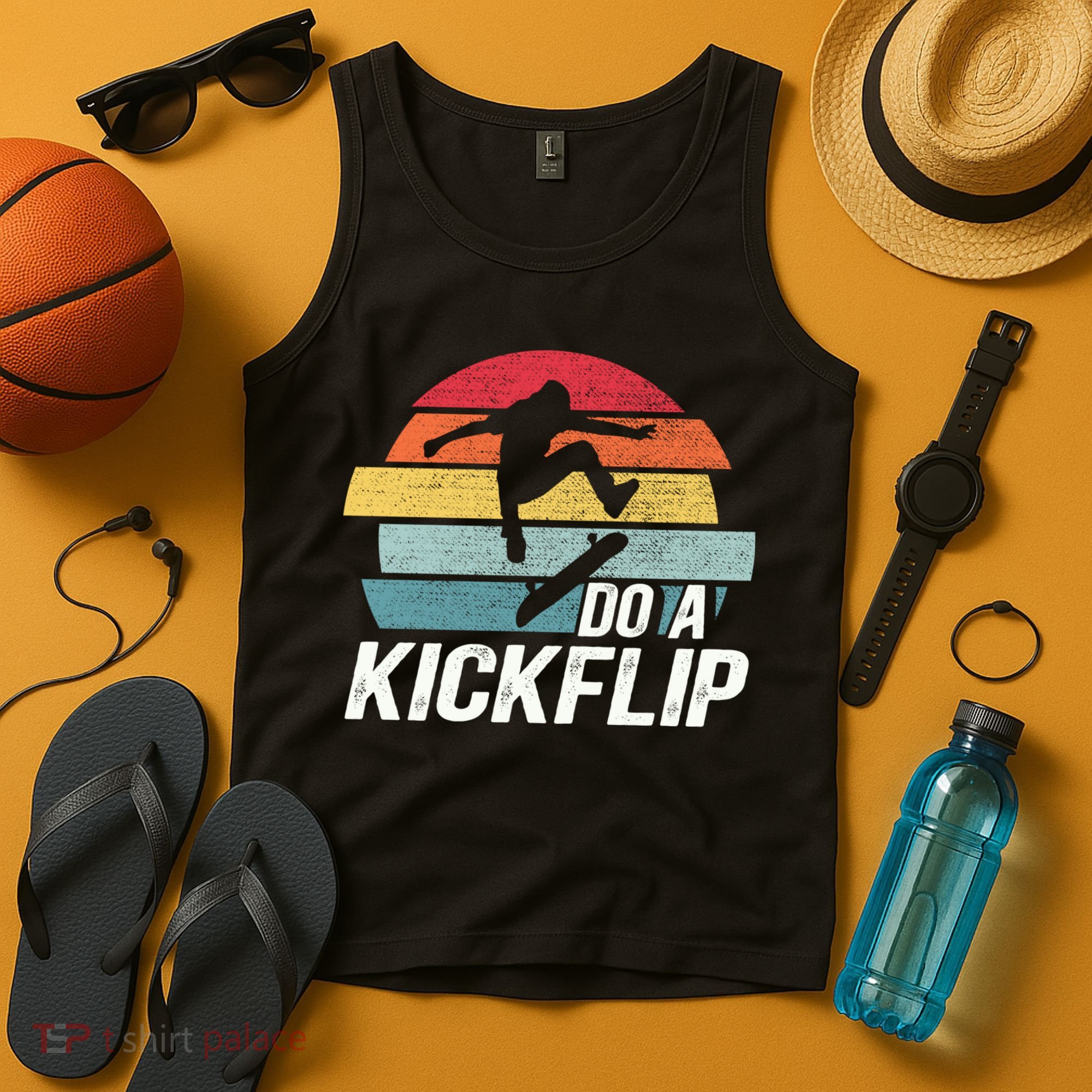 Skateboard Skateboarding Do A Kickflip Surfing Skate Skating Tank Top