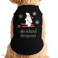 Ski School Dropout Skiing Polar Bear Funny Skier Doggie Tank thumb 0