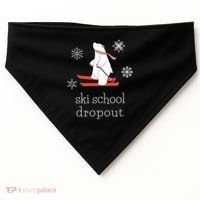 Ski School Dropout Skiing Polar Bear Funny Skier USA-Made Doggie Bandana thumb 0