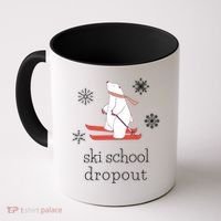 Ski School Dropout Skiing Polar Bear Funny Skier Coffee Mug thumb 0