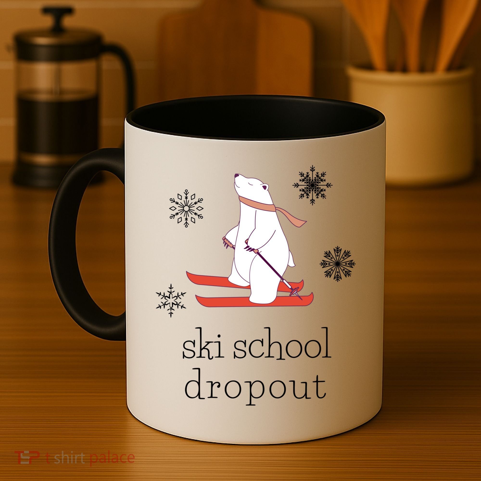 Ski School Dropout Skiing Polar Bear Funny Skier Coffee Mug