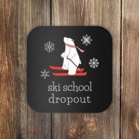 Ski School Dropout Skiing Polar Bear Funny Skier Coaster thumb 0