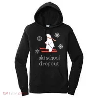 Ski School Dropout Skiing Polar Bear Funny Skier Women's Hoodie thumb 0