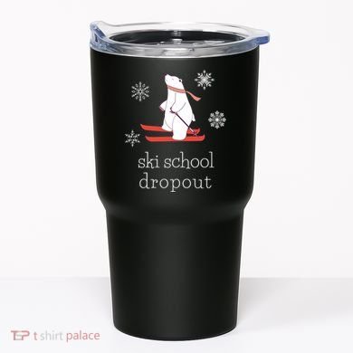 Ski School Dropout Skiing Polar Bear Funny Skier Tumbler