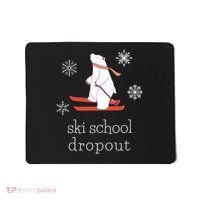 Ski School Dropout Skiing Polar Bear Funny Skier Mousepad thumb 0
