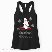 Ski School Dropout Skiing Polar Bear Funny Skier Women's Tank Top thumb 0