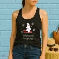 Ski School Dropout Skiing Polar Bear Funny Skier Women's Tank Top thumb 2