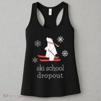Ski School Dropout Skiing Polar Bear Funny Skier Women's Tank Top thumb 3