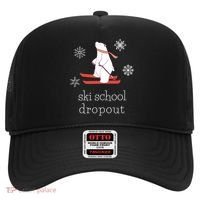 Ski School Dropout Skiing Polar Bear Funny Skier Hat thumb 0