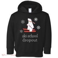 Ski School Dropout Skiing Polar Bear Funny Skier Toddler Hoodie thumb 0