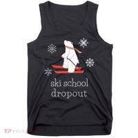 Ski School Dropout Skiing Polar Bear Funny Skier Tank Top thumb 0