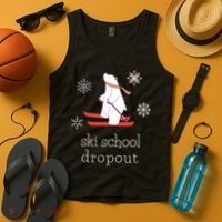 Ski School Dropout Skiing Polar Bear Funny Skier Tank Top thumb 4